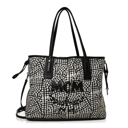 MCM Visetos Medium Liz Reversible Shopper Tote Black 14 of 20