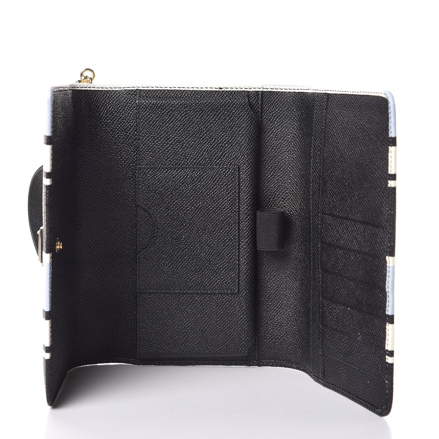 Dauphine Stripe Gloss Chain Strap Phone Bag Blue