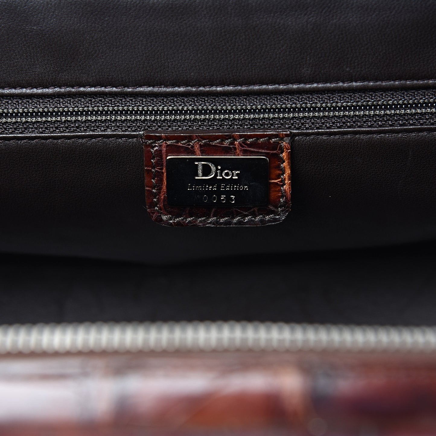 Crocodile My Dior Satchel Brown