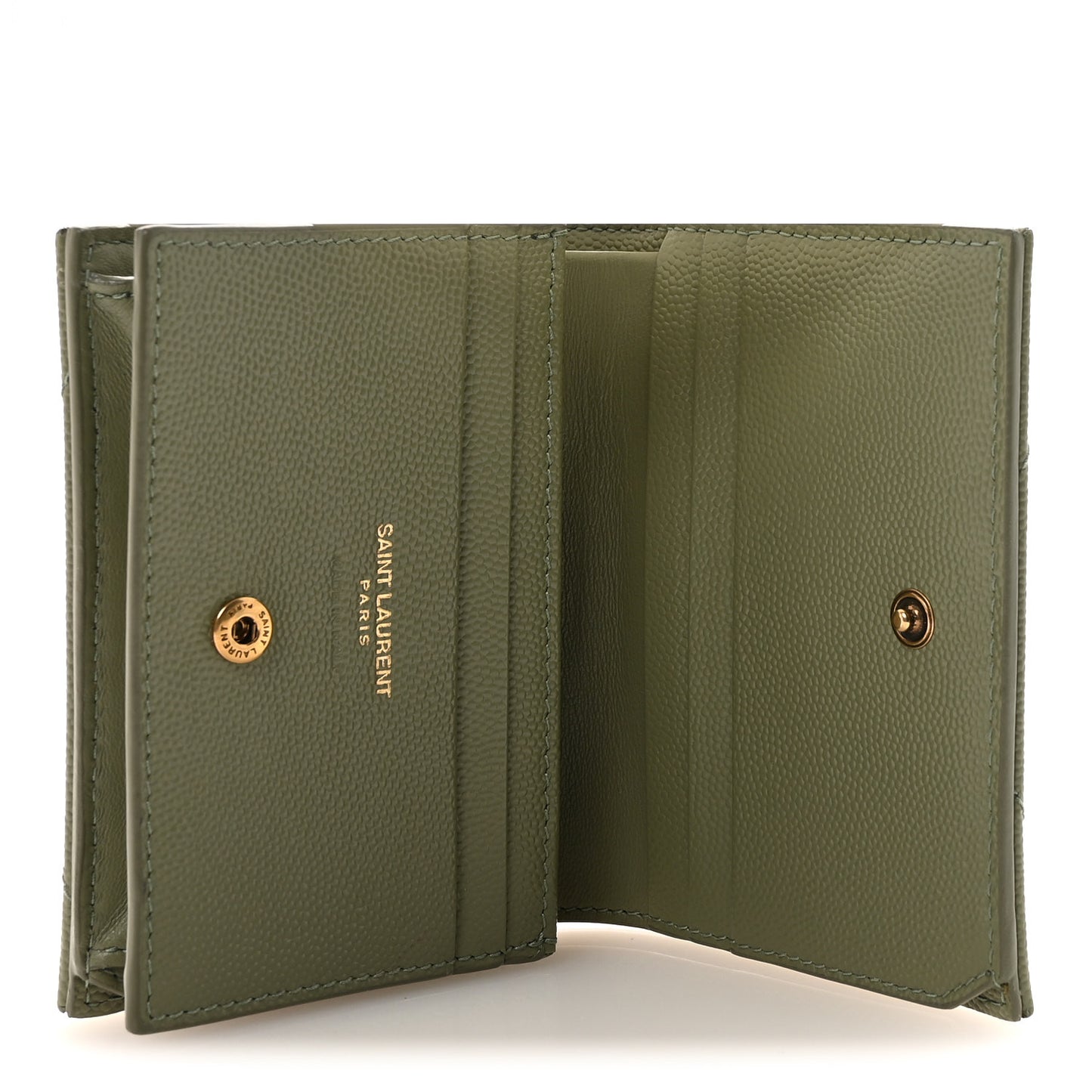 Grain De Poudre Matelasse Chevron Cassandre Card Case Light Sage