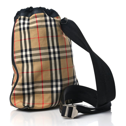 Burberry Vintage Check Small Sailing Duffle Sling Bag Beige 4 of 9