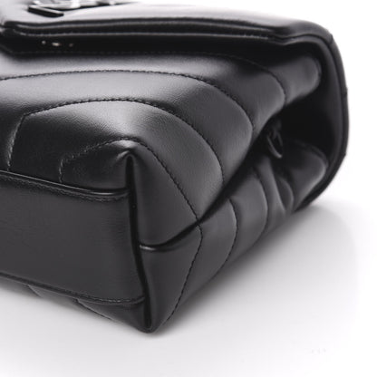 Saint Laurent Calfskin Y Quilted Monogram Toy Loulou Crossbody Bag Black 9 of 11