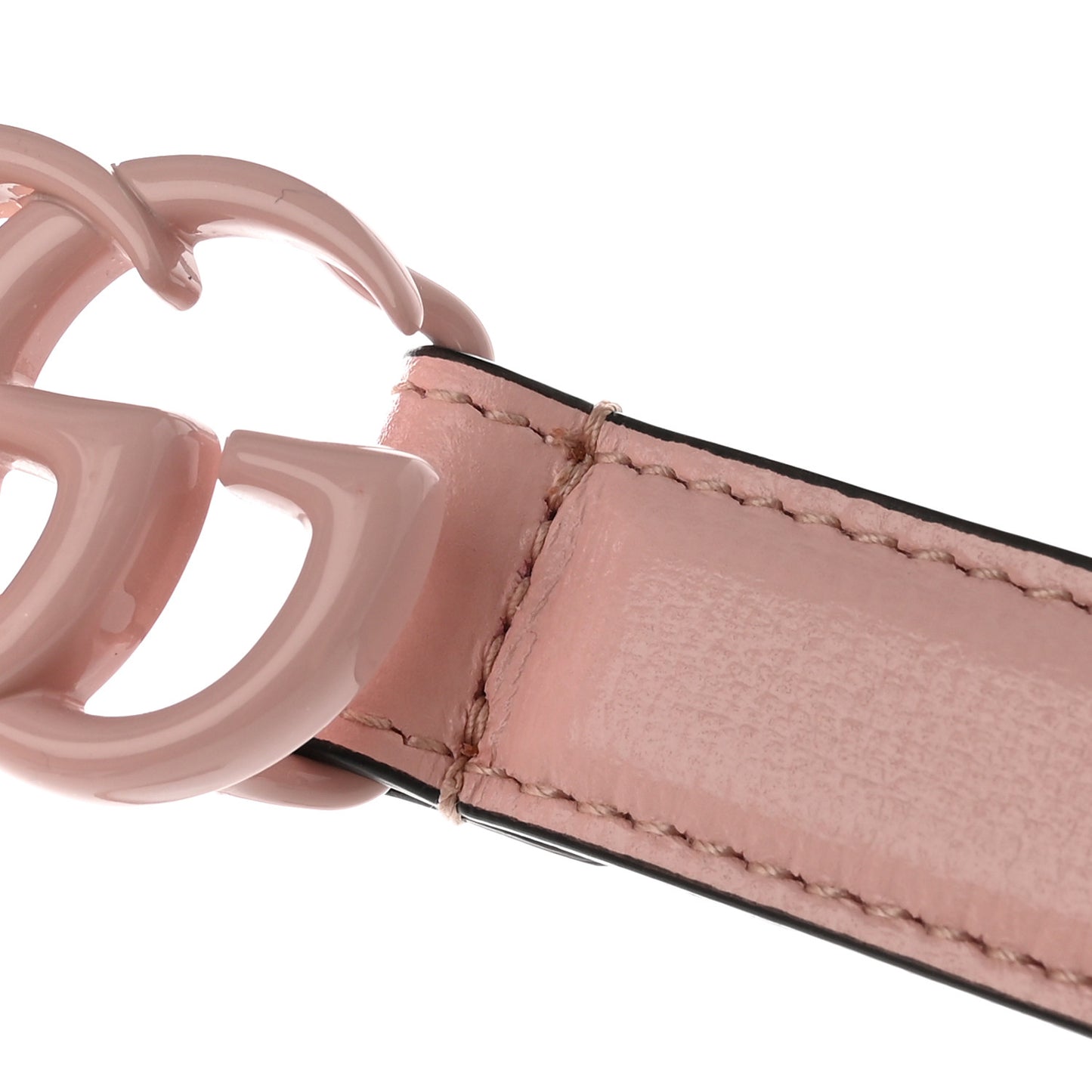 Azalea Calfskin Enamel Monochrome Double G 20mm Belt 95 38 Perfect Pink