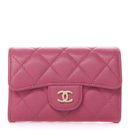 Chanel Caviar Quilted Flap Card Holder Pink 1 of 8