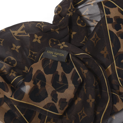 Louis Vuitton Silk Crepe Leopard Monogram Scarf 3 of 4