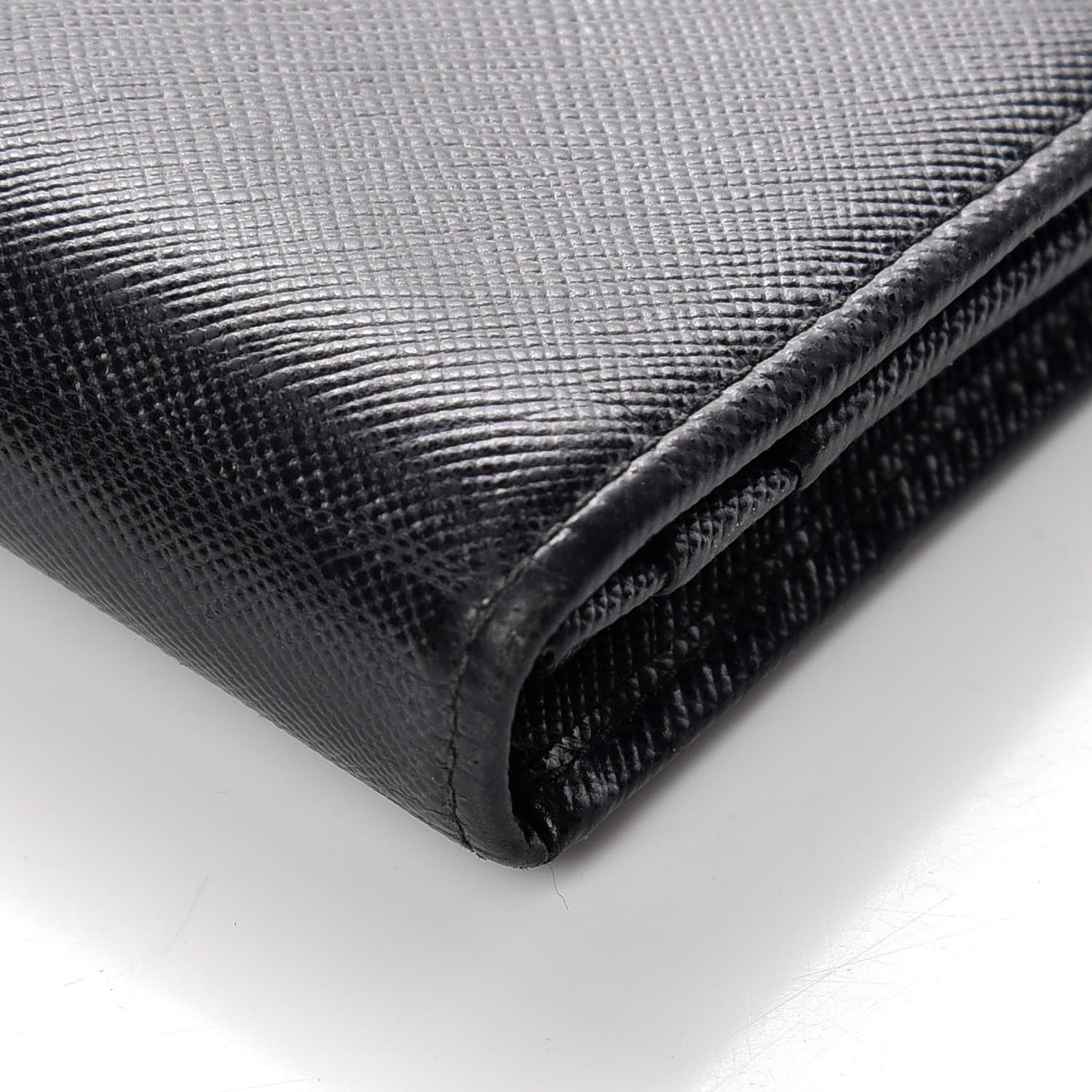 Prada Saffiano Continental Flap Wallet Black 5 of 12