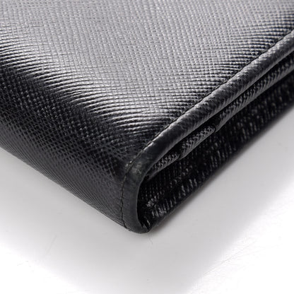 Prada Saffiano Continental Flap Wallet Black 5 of 12