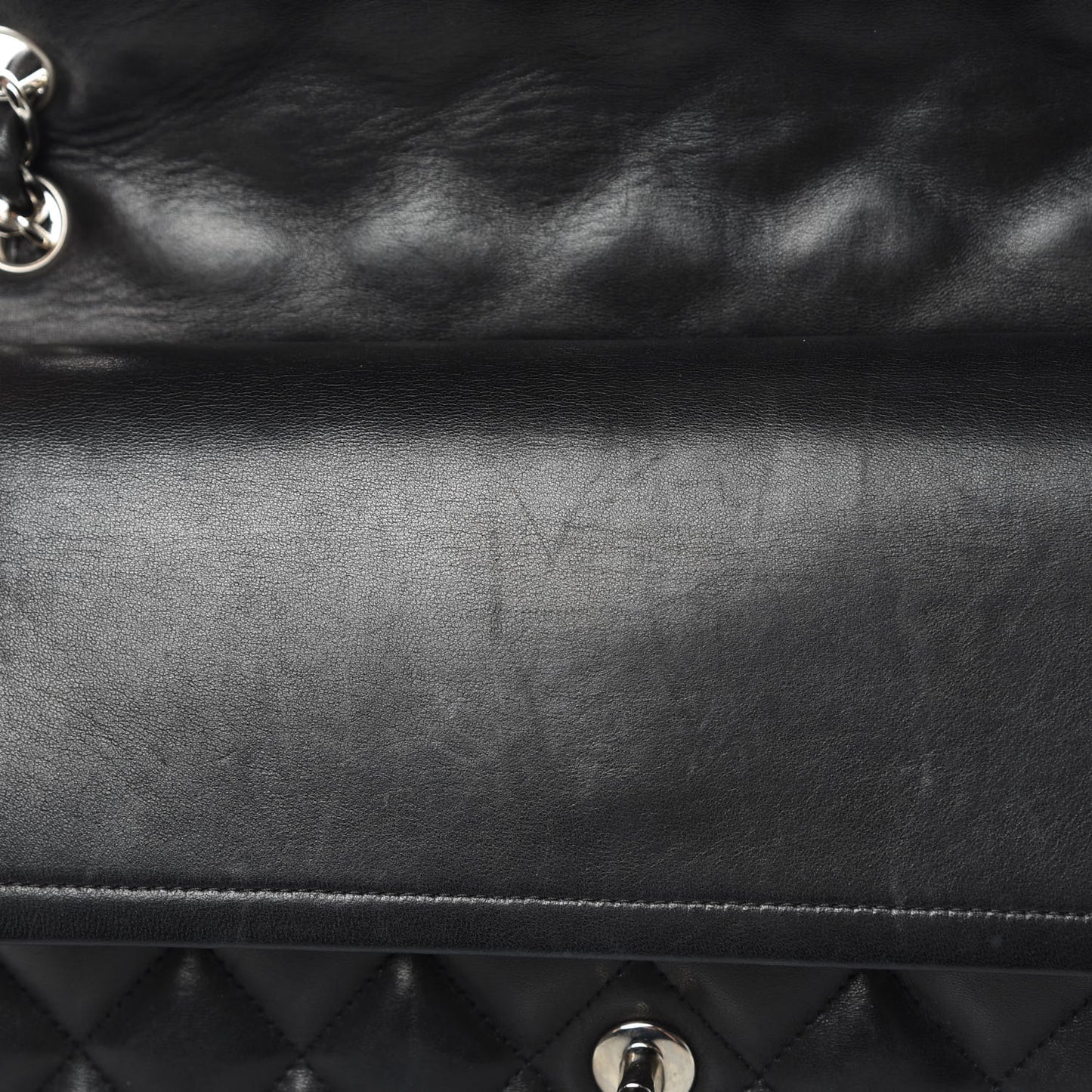 Lambskin Quilted Jumbo Double Flap Black