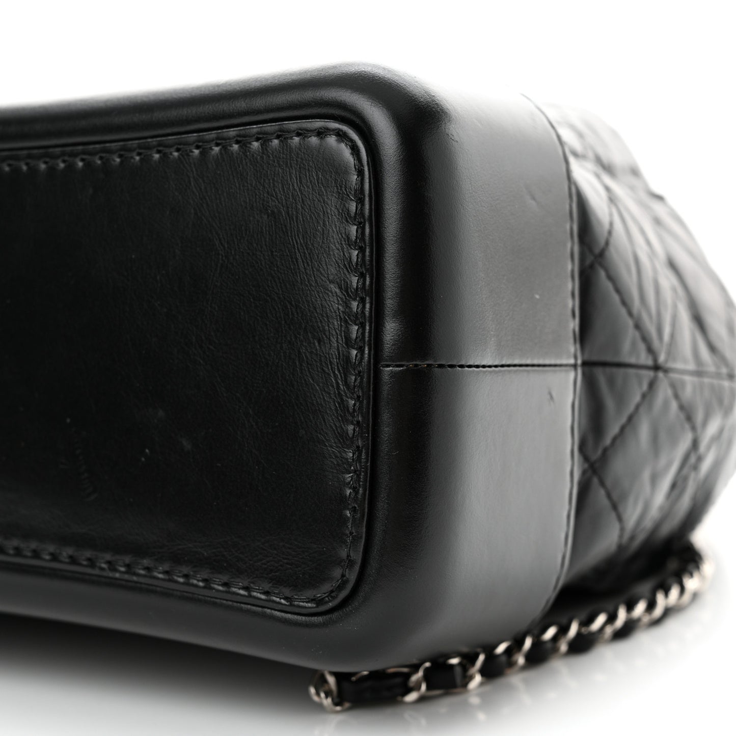 Aged Calfskin Quilted Gabrielle Backpack Black