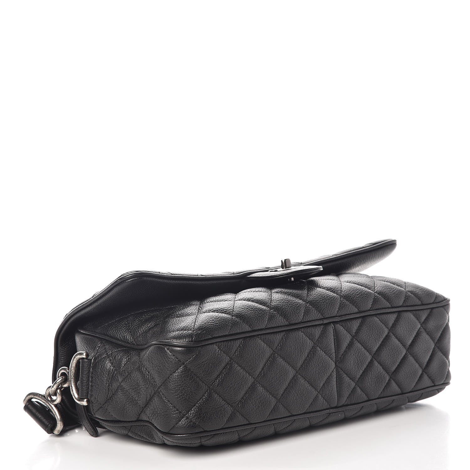 Chanel Grained Calfskin Quilted Medium Casual Rock Flap Black 4 of 10