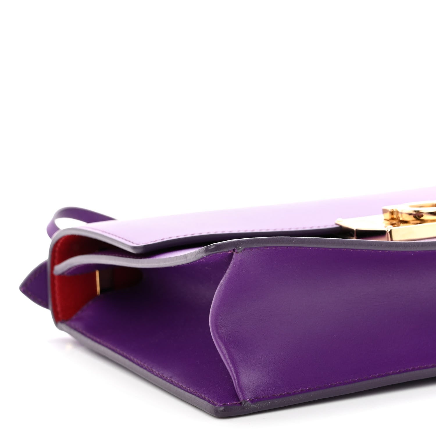 Salvatore Ferragamo Smooth Calfskin Aileen Gancio Lock Shoulder Bag Purple 8 of 10