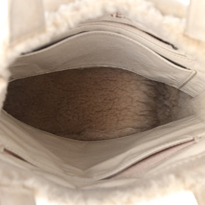 Chanel Suede Shearling Fur Handbag Ivory 5 of 11