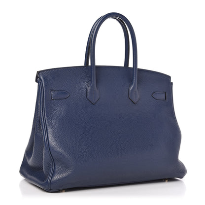Hermes Taurillon Clemence Birkin 35 Bleu Saphir 3 of 9