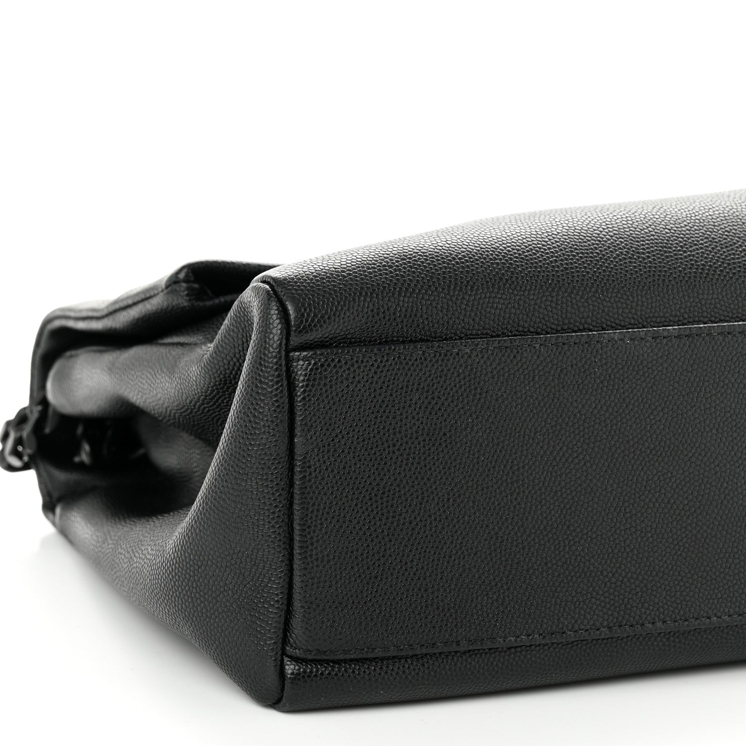 Saint Laurent Grain De Poudre Medium West Hollywood Monogram Fold-Over Black 9 of 10