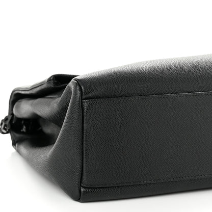 Saint Laurent Grain De Poudre Medium West Hollywood Monogram Fold-Over Black 9 of 10