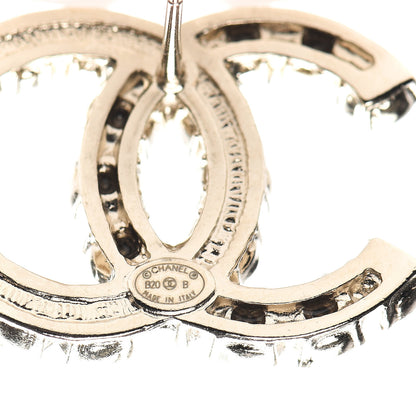 Chanel Crystal Pearl CC Earrings Light Gold 4 of 5