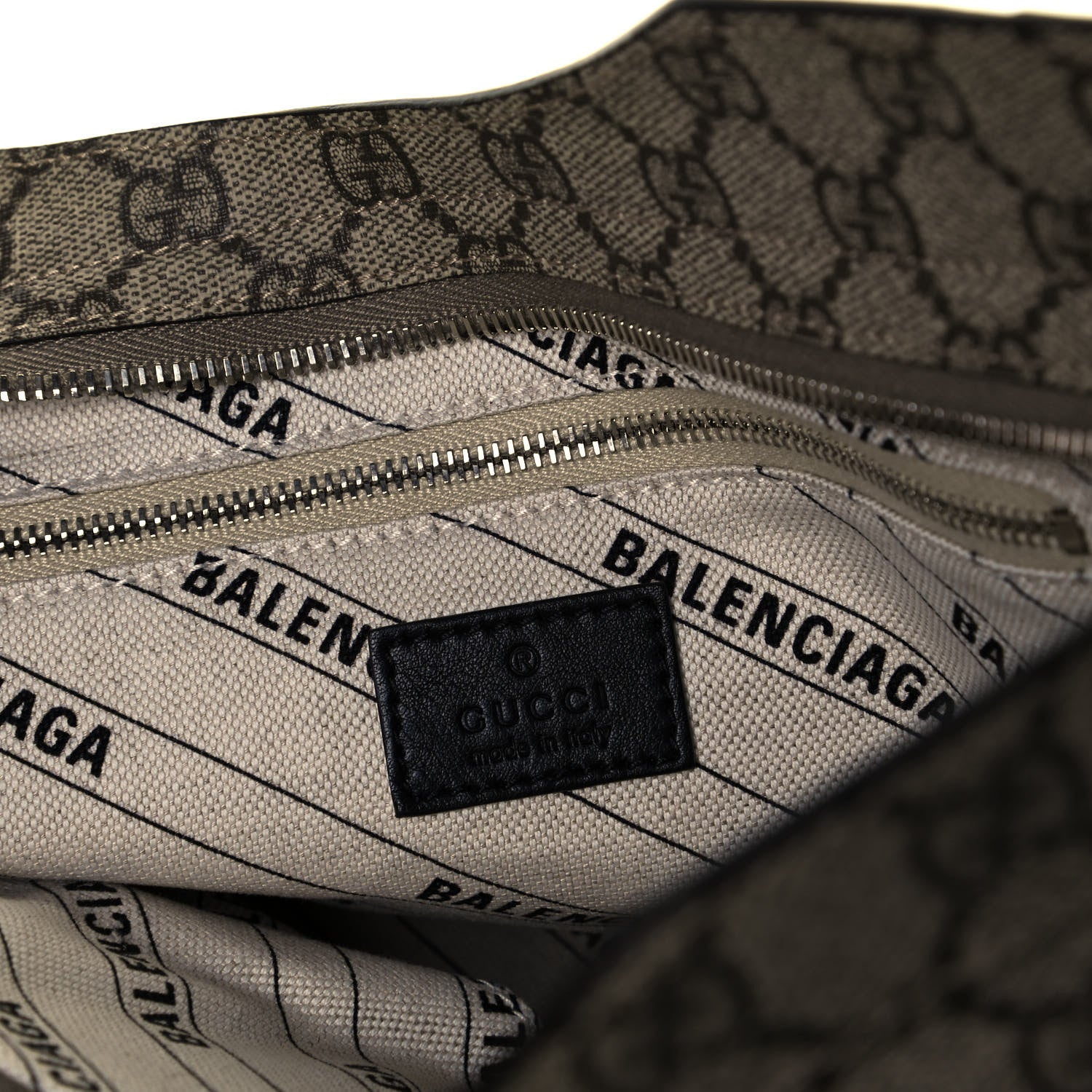 Balenciaga X GUCCI GG Supreme Monogram Neo Classic Silver Hardware City Beige Ebony 6 of 9