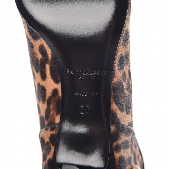 Pony Hair Leopard Printed Charlotte Booties 37 Naturale