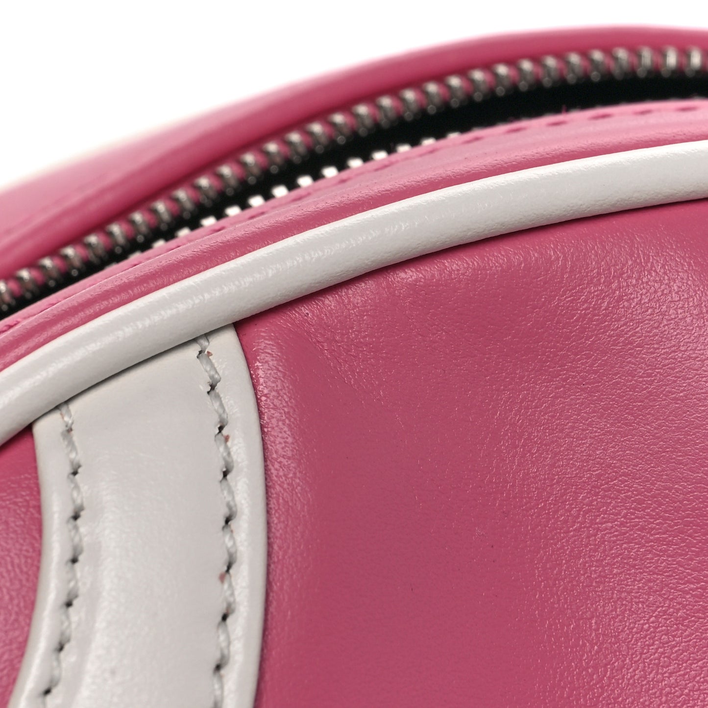 Soft Calfskin Bowling Crossbody Bag Begonia White