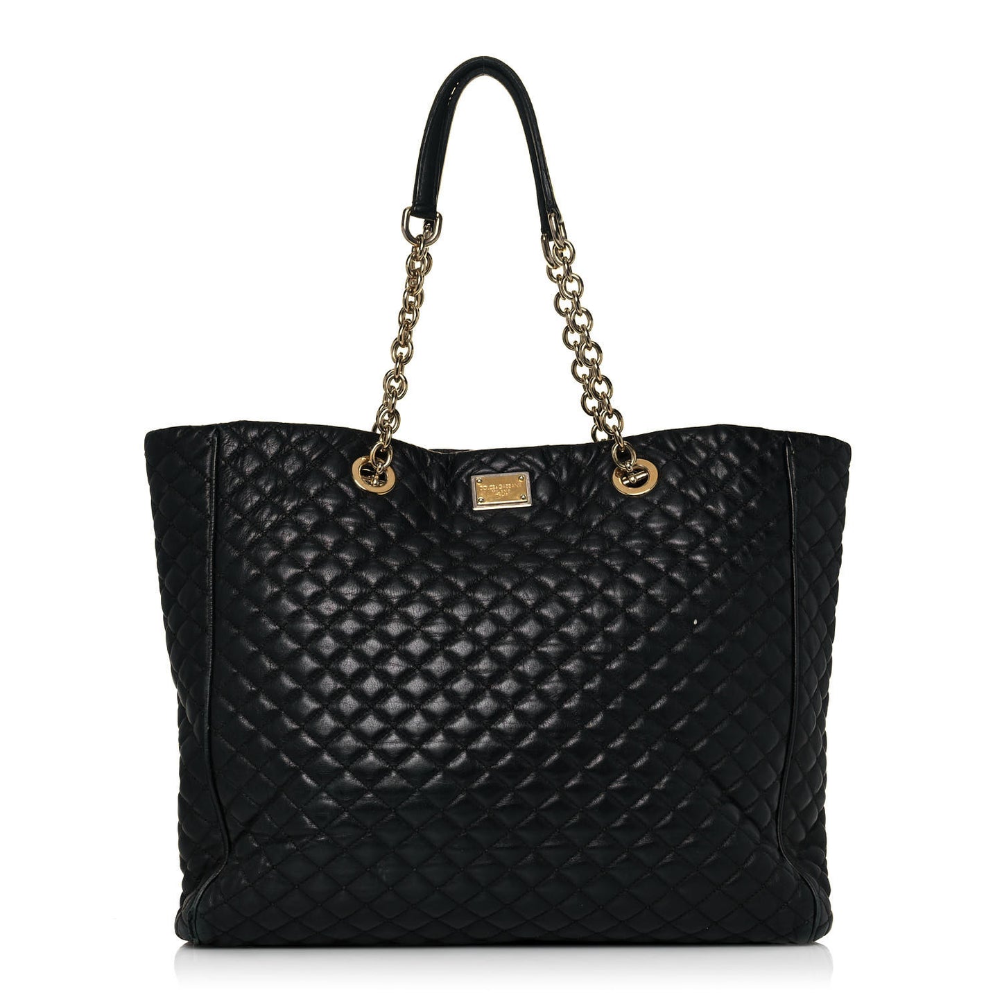 Calfskin Quilted Tote Black