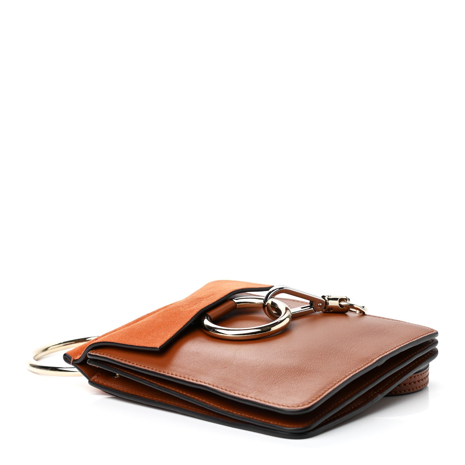 Chloe Suede Calfskin Mini Faye Bracelet Bag Tobacco 4 of 9