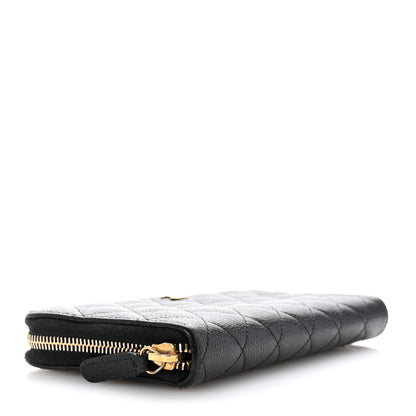 Chanel Caviar Quilted Large Gusset Zip Around Wallet Black 4 of 8
