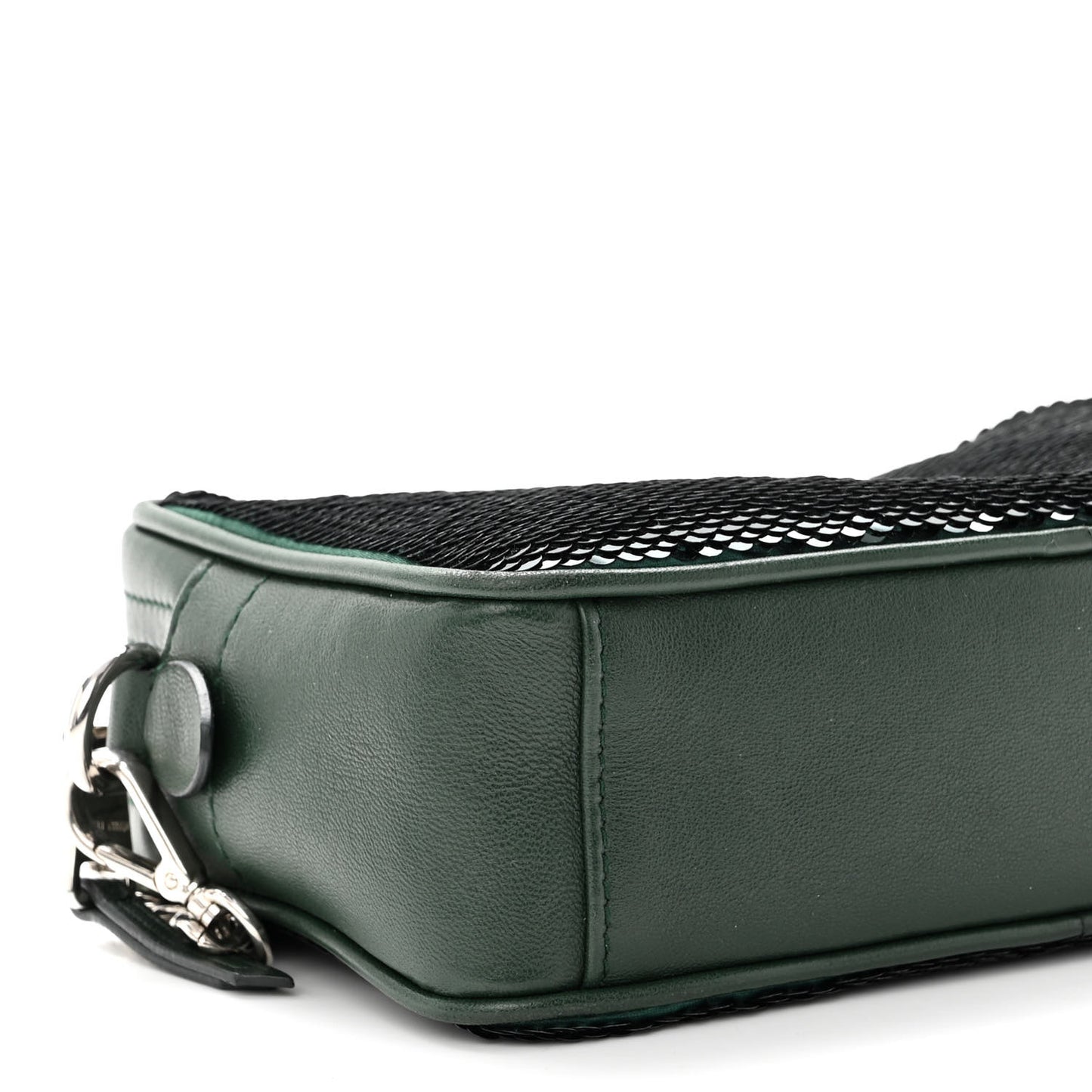 Paillettes Sequin Chain Camera Bag Smeraldo