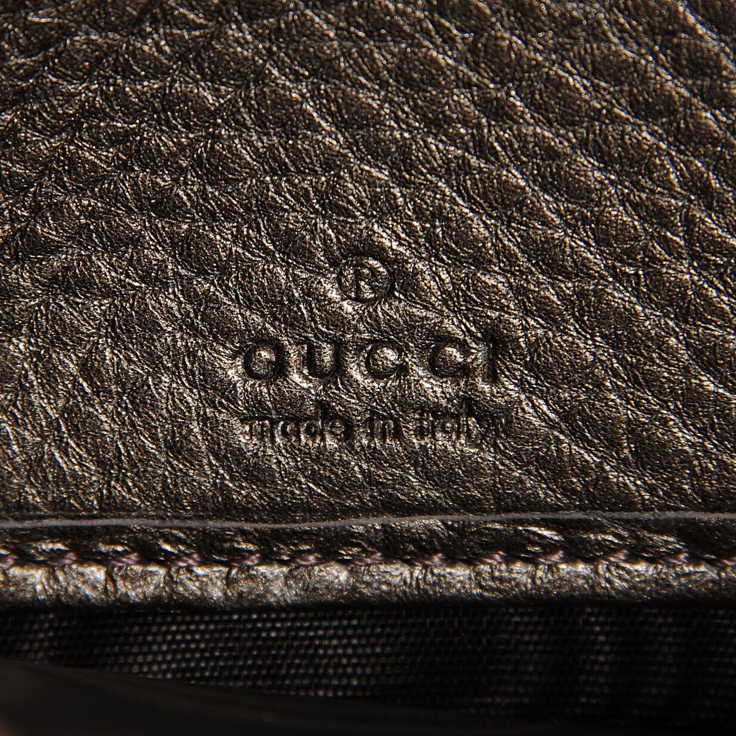 Gucci Metallic Pebbled Calfskin Soho Zip Around Wallet Sasso 5 of 7