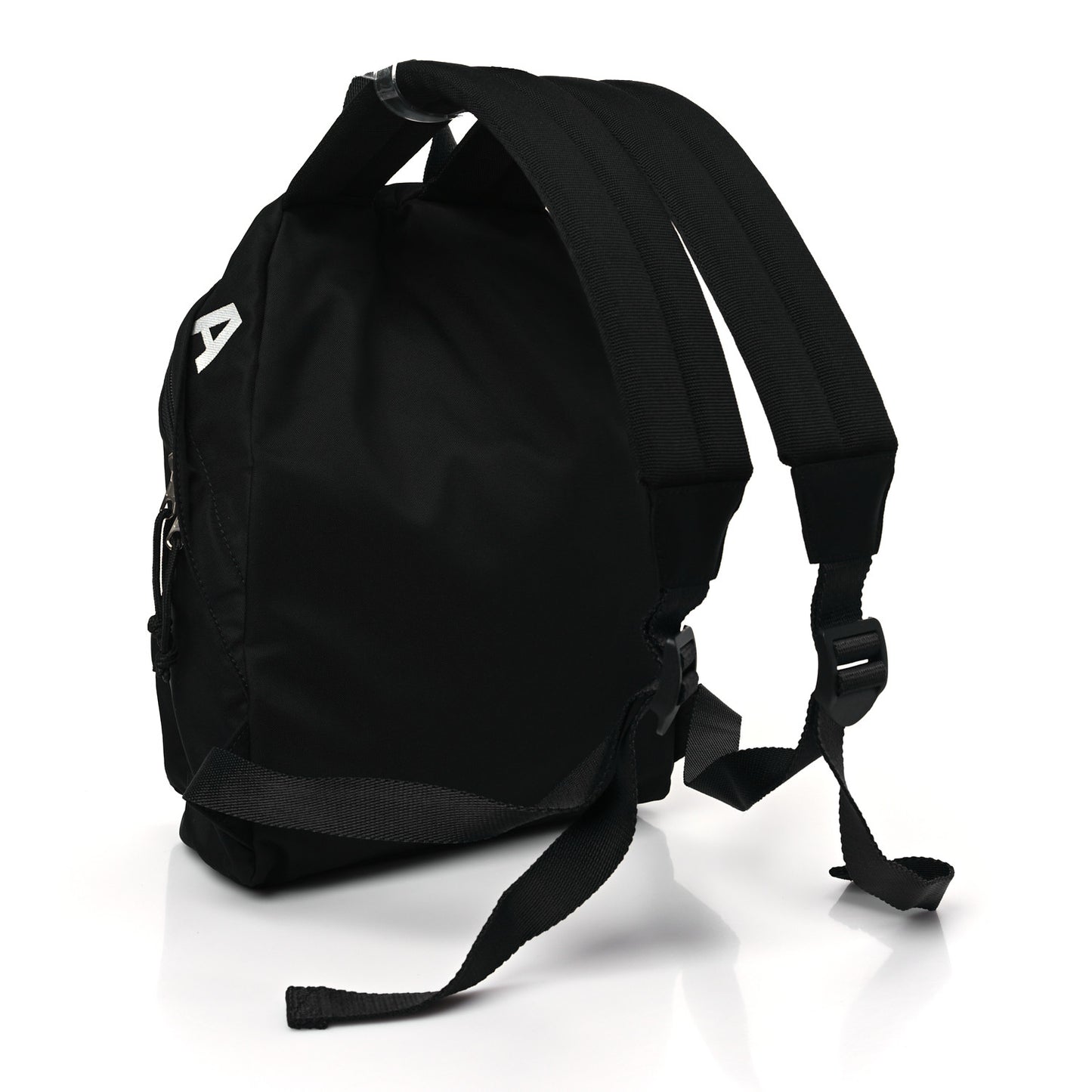 Sport Nylon Logo Embroidered S Wheel Backpack Black