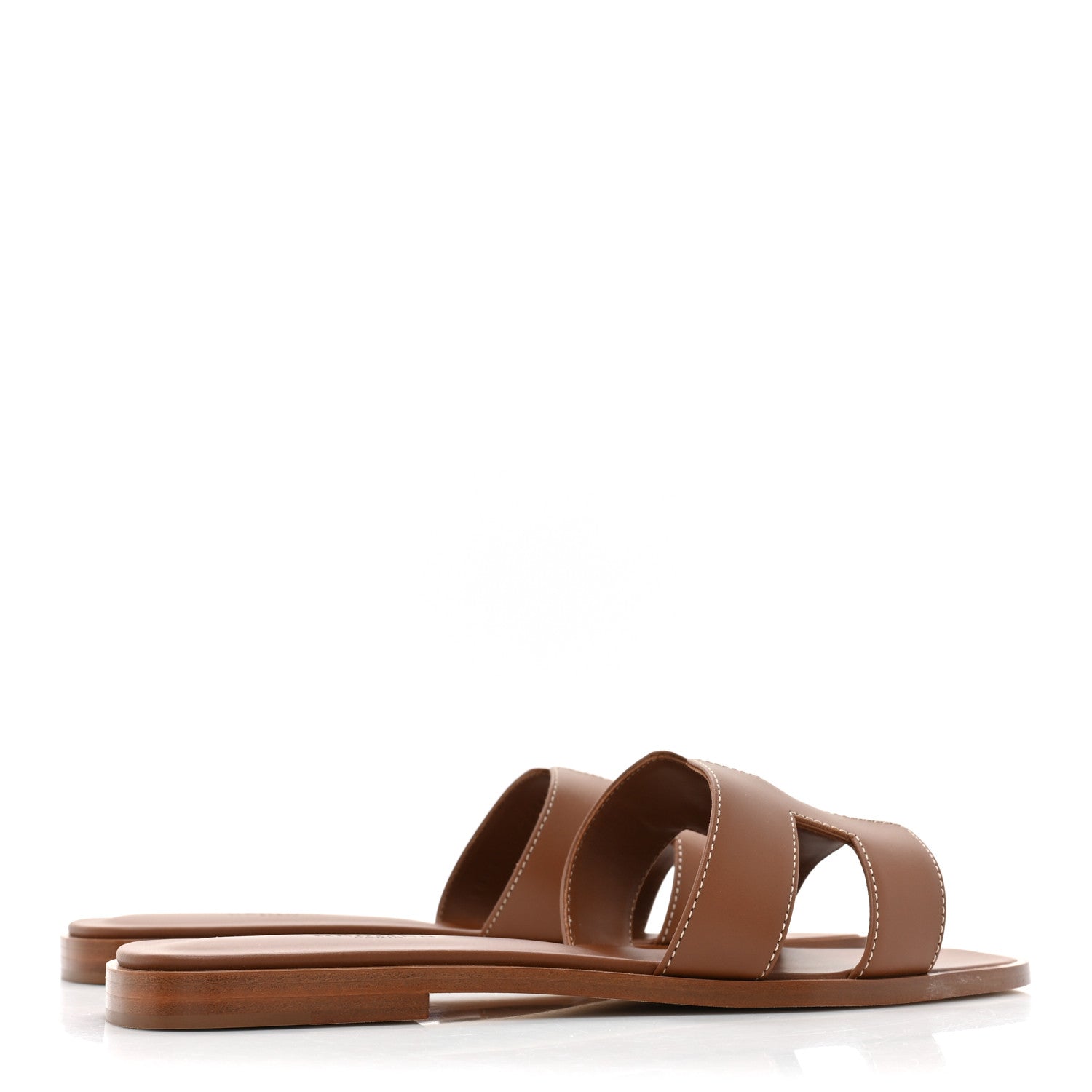 Hermes Box Calfskin Oran Sandals 39 Gold 5 of 9