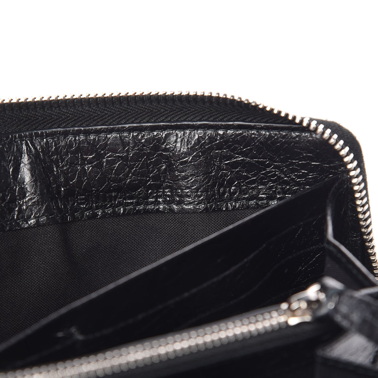 Agneau Classic Silver Hardware Continental Zip Around Wallet Black