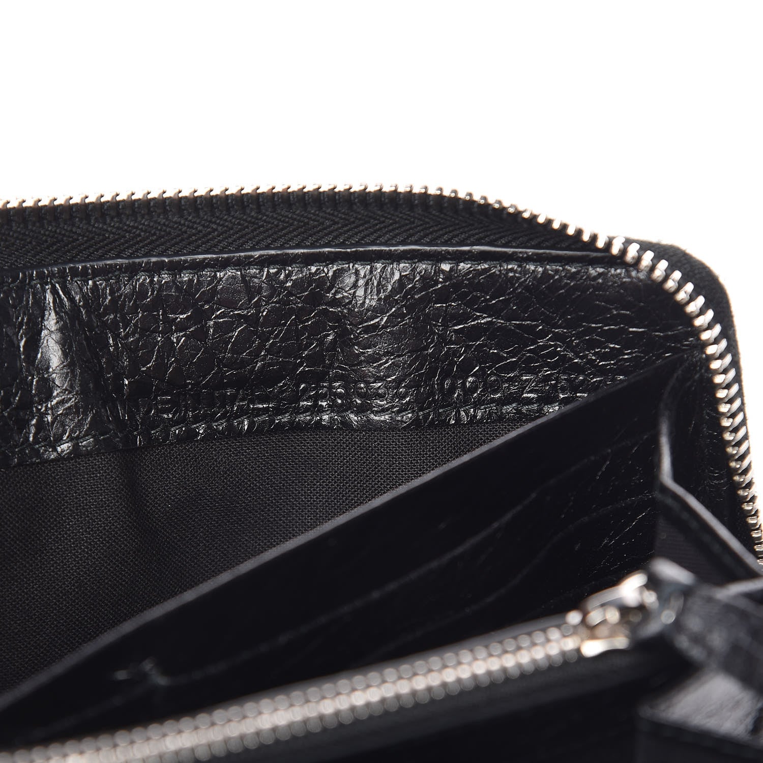 Balenciaga Agneau Classic Silver Hardware Continental Zip Around Wallet Black 7 of 9