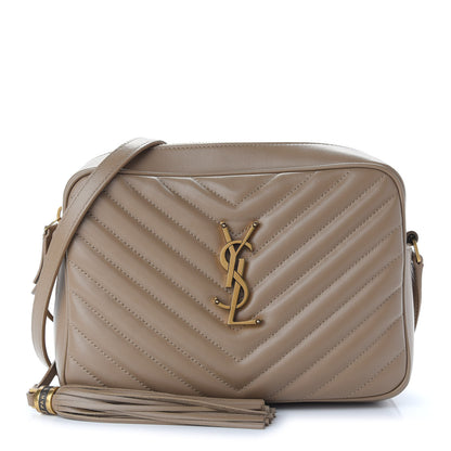 Saint Laurent Calfskin Matelasse Monogram Lou Camera Bag Dark Beige 1 of 7
