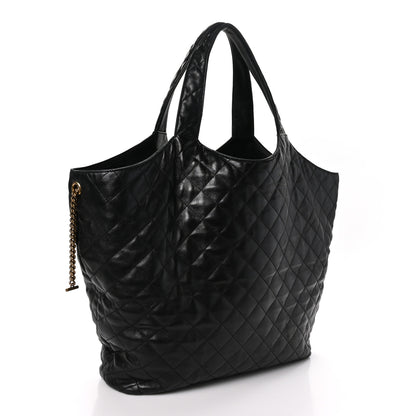 Saint Laurent Lambskin Quilted Maxi Icare Shopping Tote Black 3 of 11