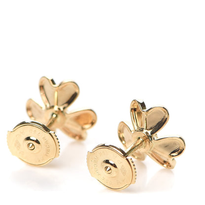 Van Cleef & Arpels 18K Yellow Gold Diamond Mini Frivole Earrings 3 of 5