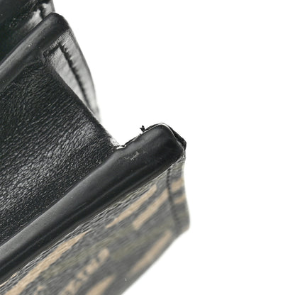 Versace Coated Canvas La Greca Signature Print Virtus Bifold Wallet  Black Khaki 7 of 9