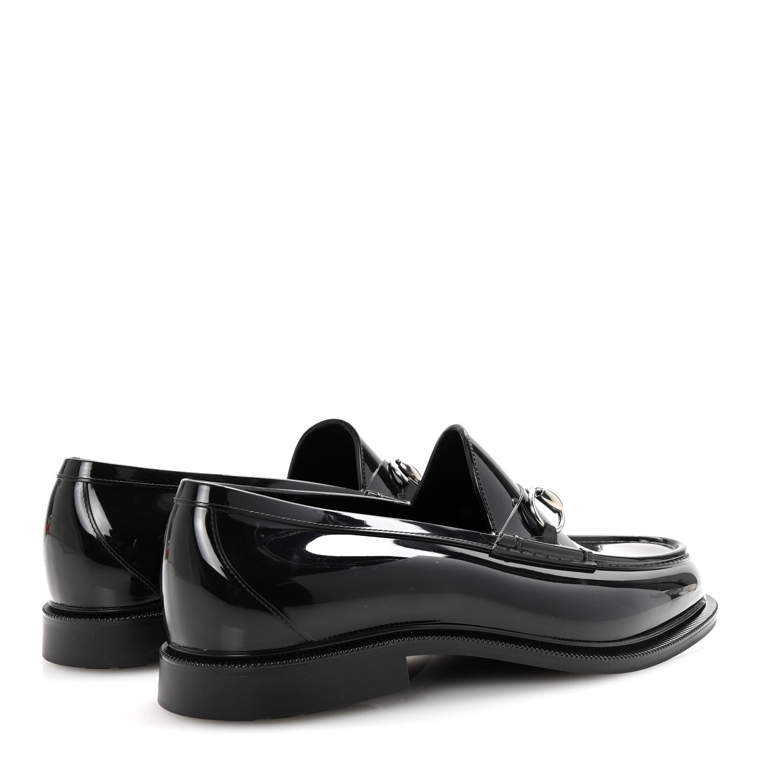 Gucci Rubber Mens Horsebit Moccasin Loafers 10 Black 5 of 9