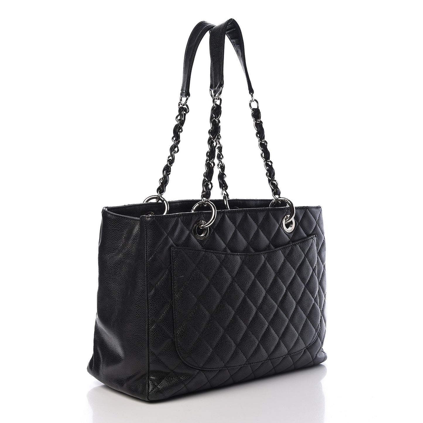 Caviar Quilted Grand Shopping Tote GST Black