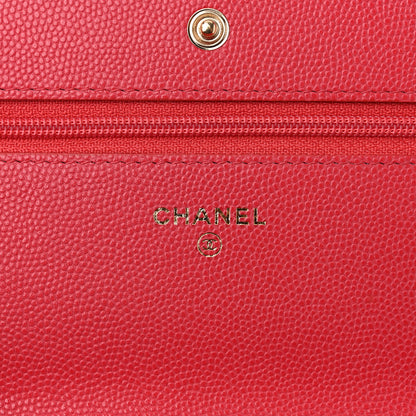 Chanel Caviar Quilted Wallet on Chain WOC Dark Pink 6 of 12