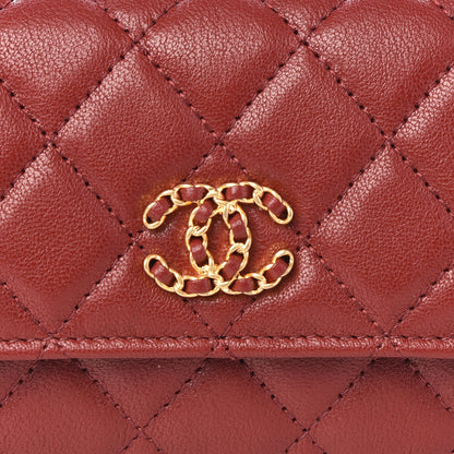 Chanel Lambskin Quilted Medium 19 Flap Wallet Burgundy 9 of 10