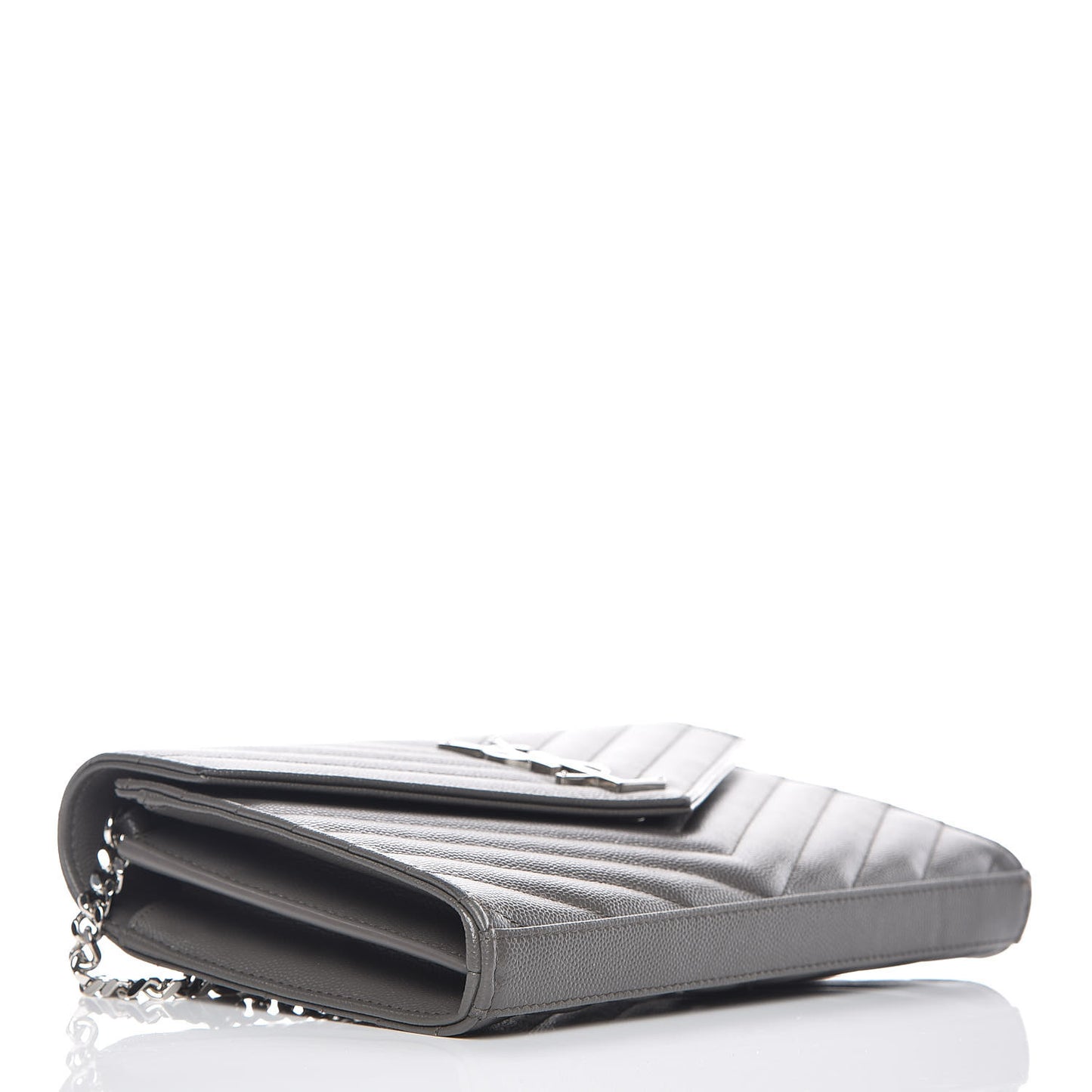 Grain De Poudre Matelasse Chevron Monogram Chain Wallet Earth