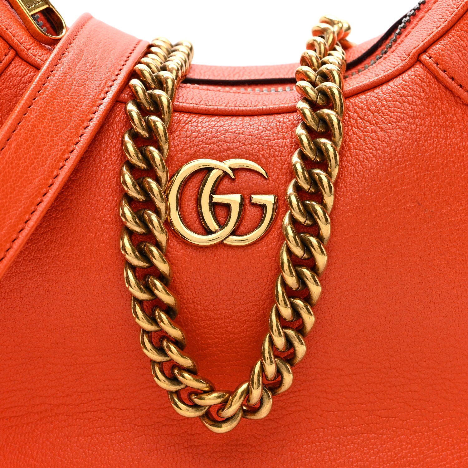 Gucci Goatskin Small Aphrodite Shoulder Bag Deep Orange 6 of 8