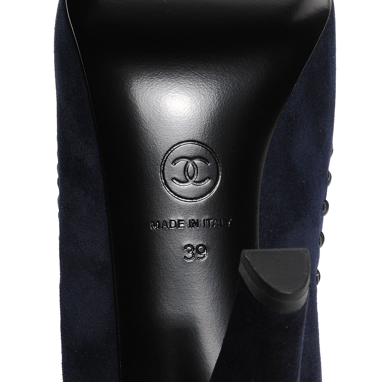 Suede CC Cap Toe Pumps 39 Navy Black