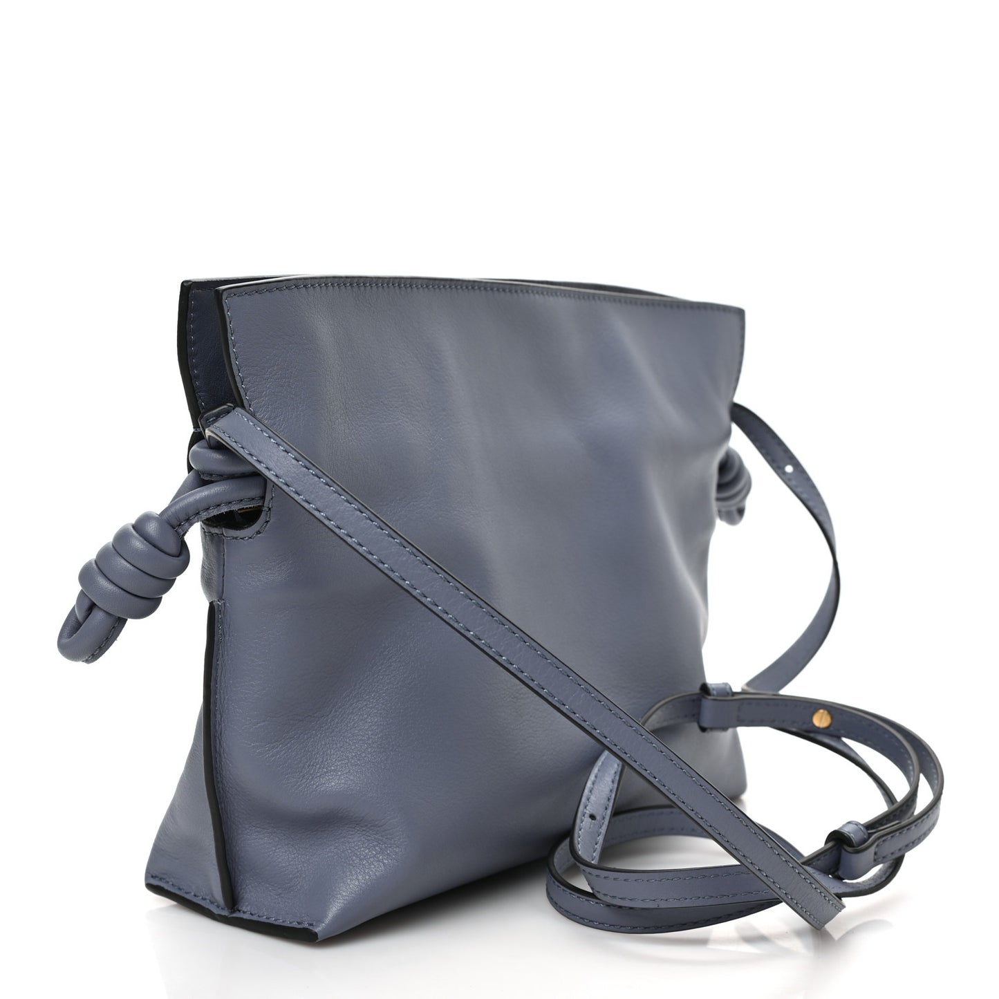 Calfskin Mini Flamenco Knot Bag Indigo Tan