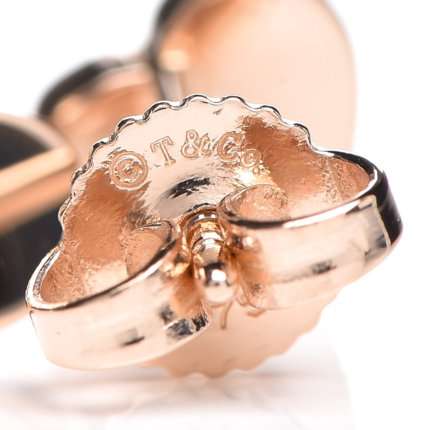 Tiffany 18K Rose Gold Diamond Paloma Picasso Modern Heart Earrings 4 of 4