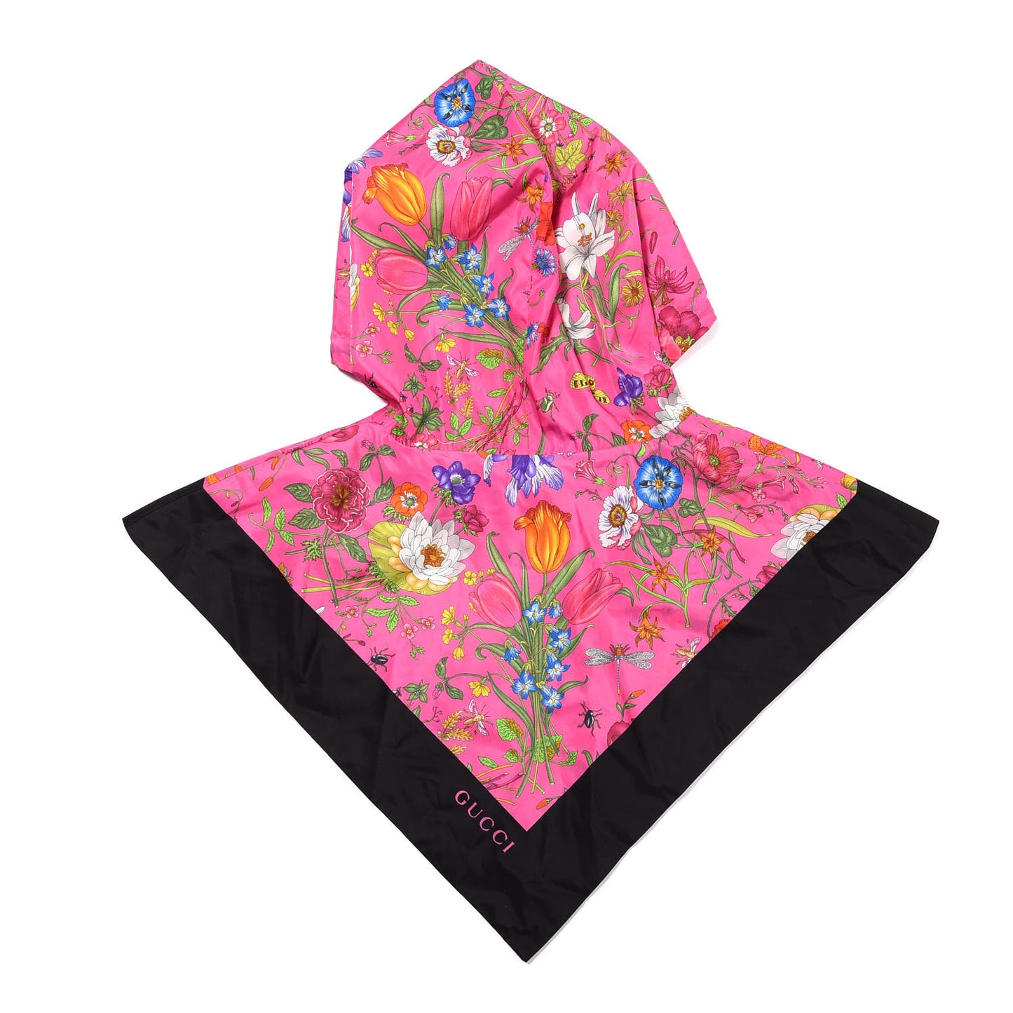 Silk Nylon Flora Rain Hood Pink