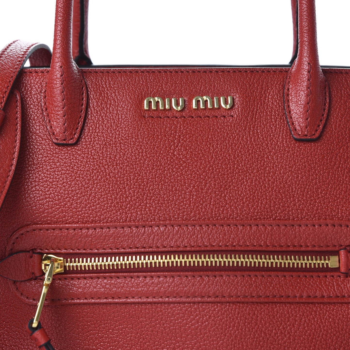 Goatskin Madras Zip Tote Red