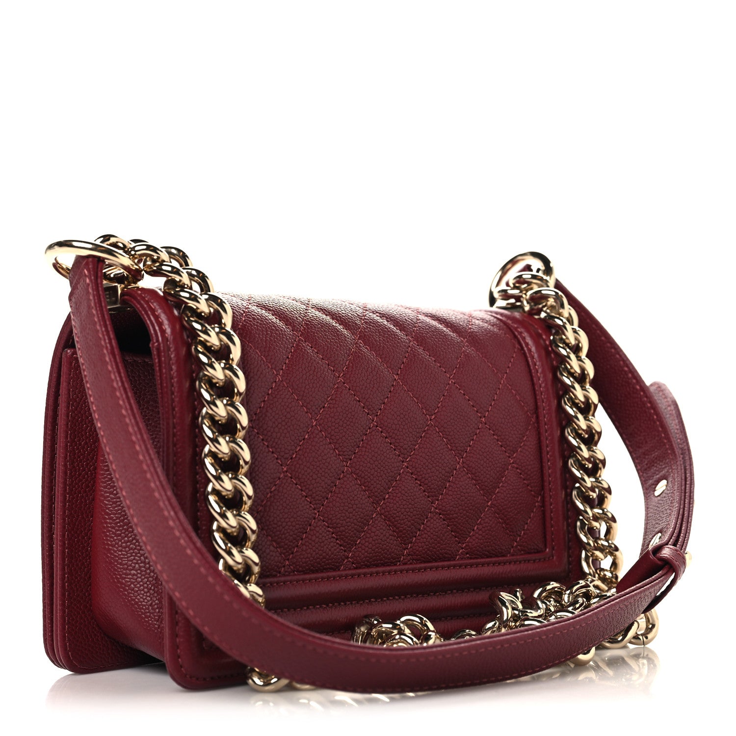 Chanel Caviar Quilted Small Boy Flap Burgundy 3 of 10