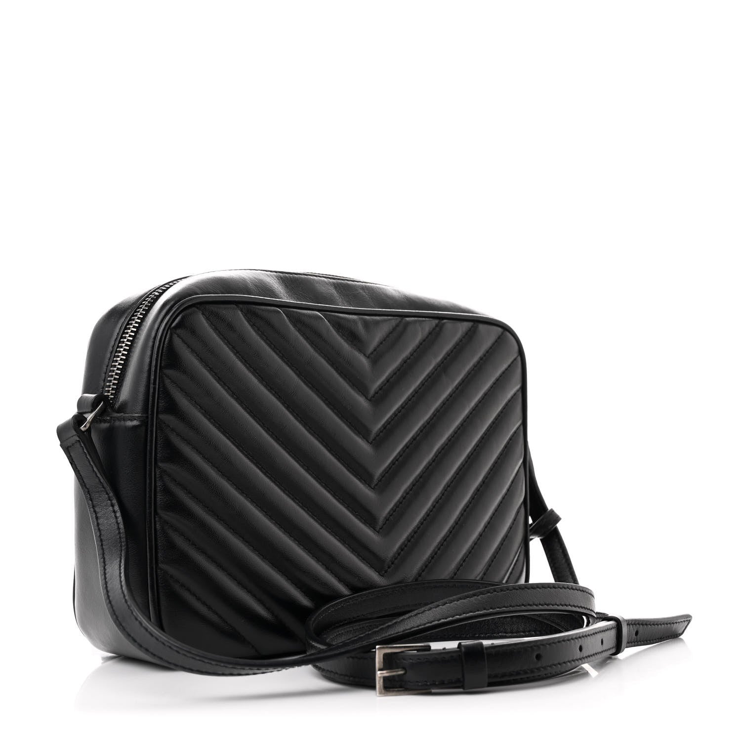 Saint Laurent Calfskin Matelasse Monogram Lou Camera Bag Black 3 of 10