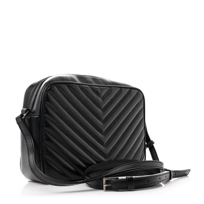 Saint Laurent Calfskin Matelasse Monogram Lou Camera Bag Black 3 of 10